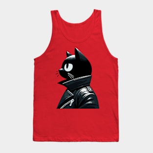 Black Cool Cat Tank Top